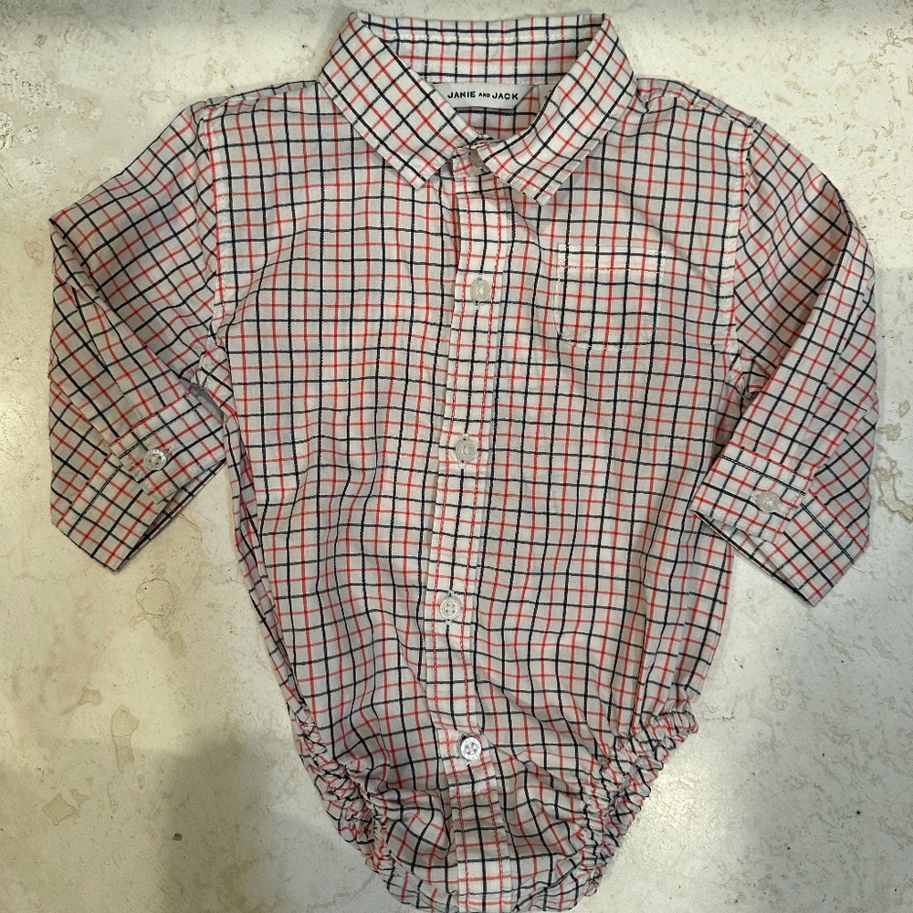 Janie and Jack button up Collared Shirt 3-6 MO